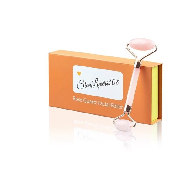 Star Lovers 108 Rose Quartz Facial Roller Relaxation Spa - Picture 1 of 9